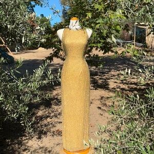 Vintage 100% Silk Beaded Gown